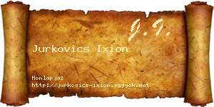 Jurkovics Ixion névjegykártya